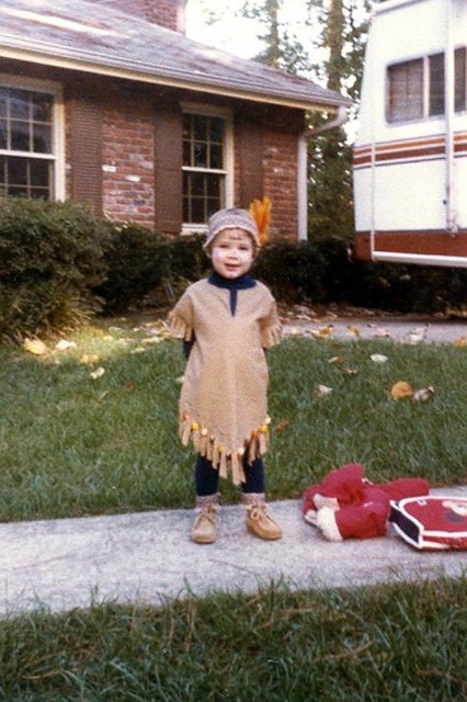 Julie_087 copy.jpg - Indian princess Julie, with Grandma and Grandpa Cobb's motor home in the background